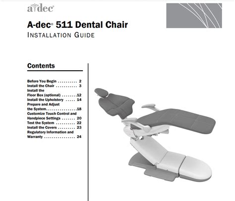 adec dental chair installation manual